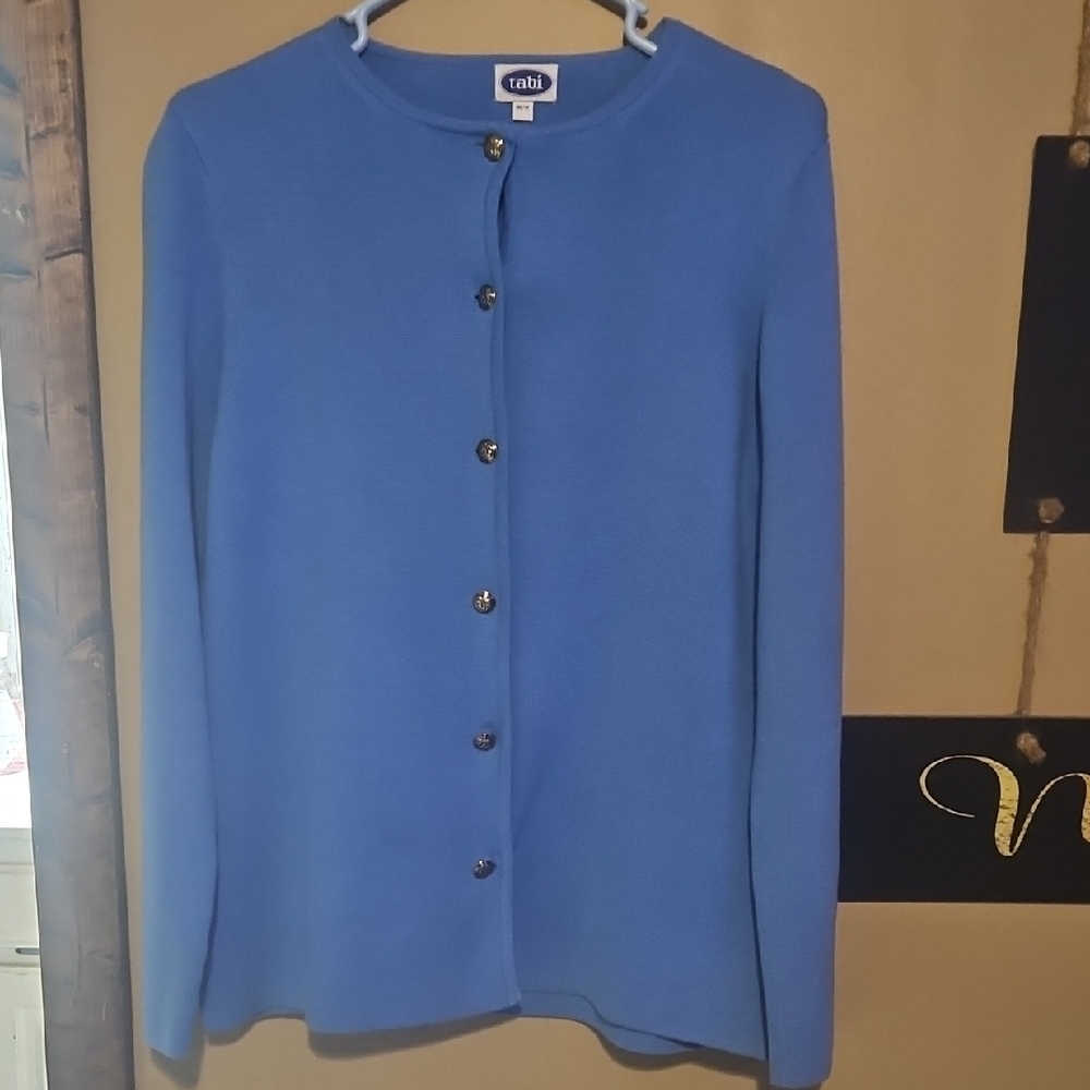 Tabi Cardigan 100% Wool Sweater blue